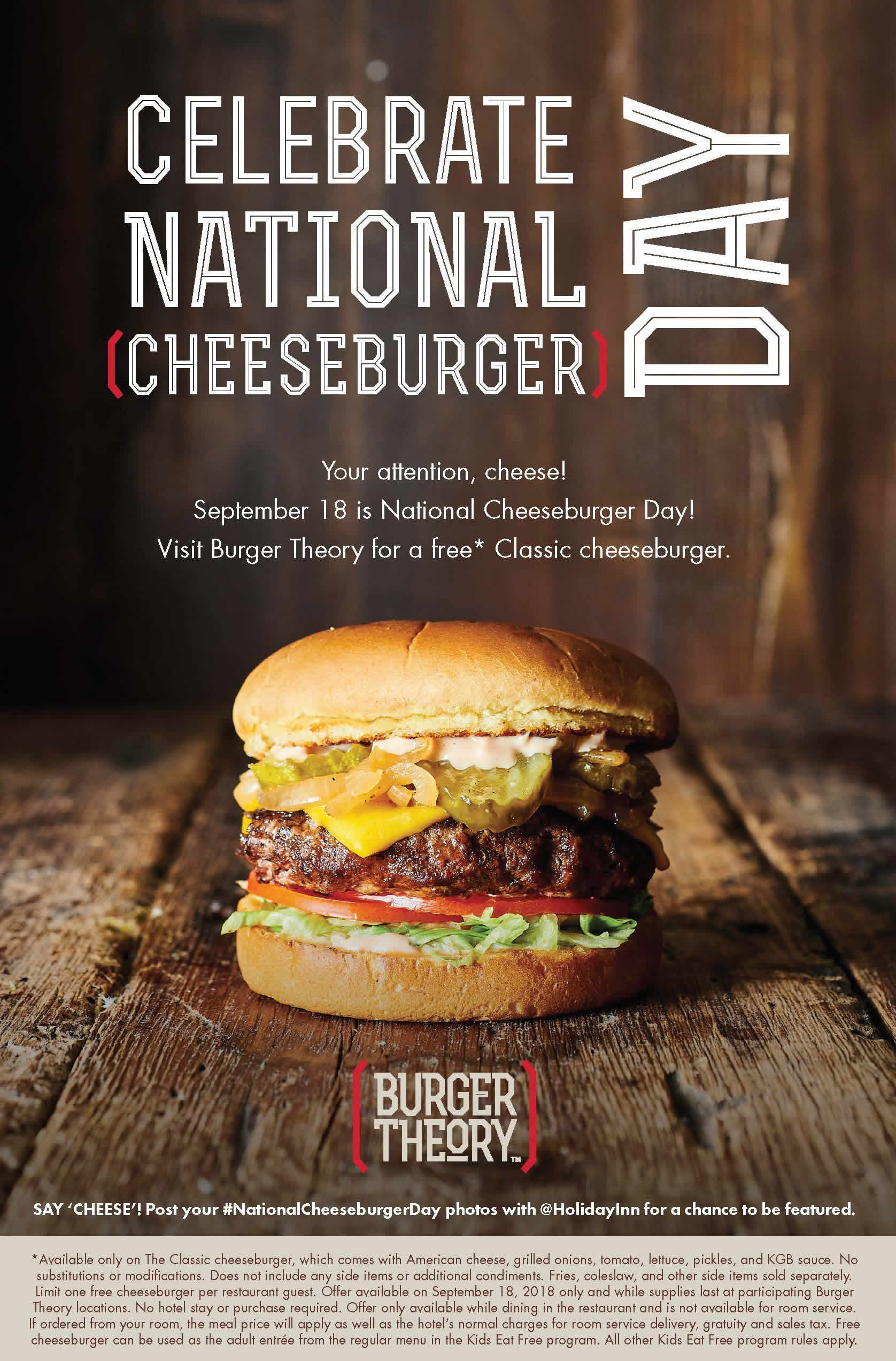 Free Cheeseburgers at Burger Theory Carol Stream on September 18, 2018