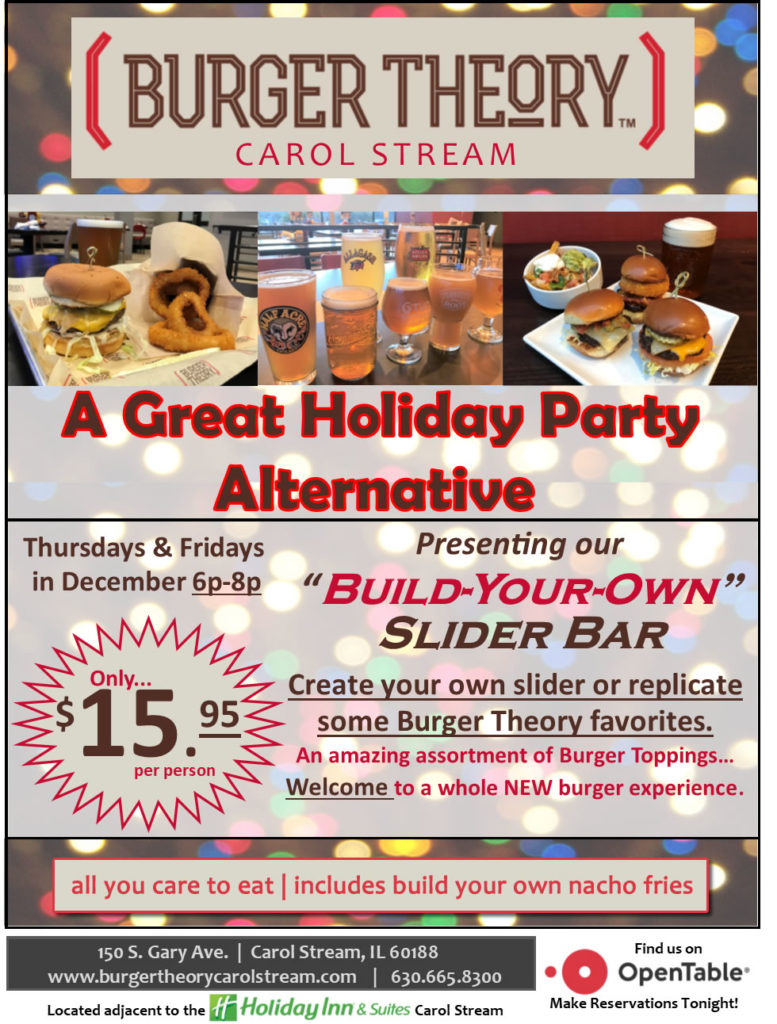 Slider Bar at Burger Theory Carol Stream