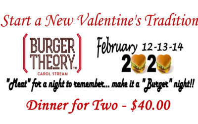 Valentine’s Dinner for 2…$40 at Burger Theory in Carol Stream!